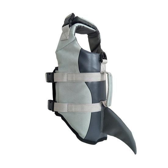 

Купальник для домашних животных с легко открывающимися и закрывающимися застежками-липучками, спасательный жилет для собак с высокой плавучестью, светоотражающие шнурки, держатель поводка с D-образным кольцом XS серебряный серый