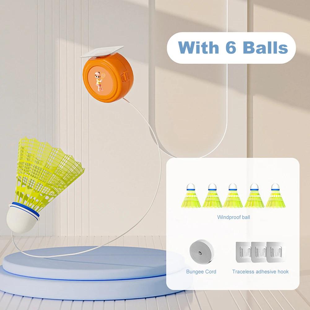 Self Study Badminton Trainer Professional Single-Player Rebound Trainer Portable Stretch Practice Machine for Kids Adult Indoor