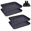 Store88 Shoe Shoe Rack for No Shoes Dirt for Boots and Sandals of Tray, Car, Entrance, Luggage, Allowed, Prevention, Non-Slip, Waterproof, (Set 4)