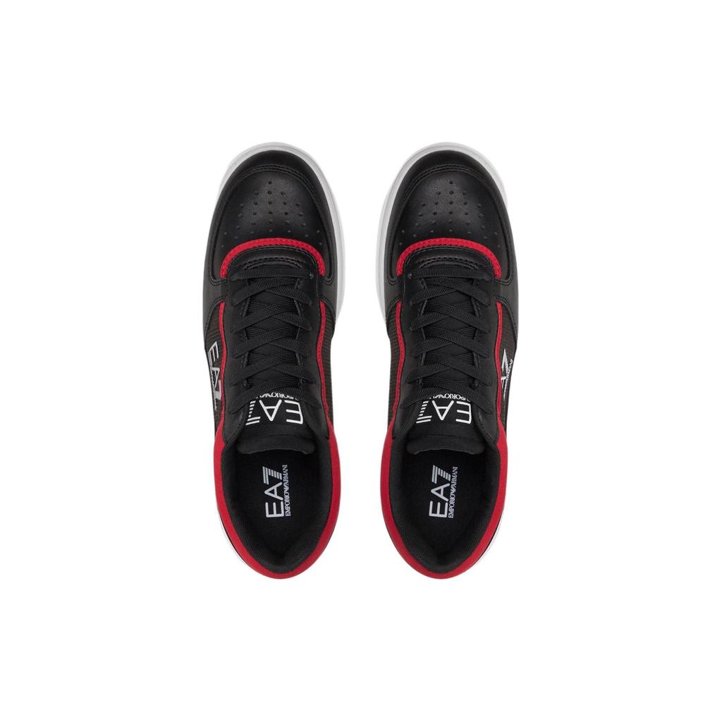 Emporio Armani EA7 Round Toe Lace-Up Comfortable Low-Top Sneakers Unisex Sneakers Black X8X173XK374T654