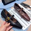 2025 New Autumn Retro Square Head Thick Heel Mary Jane Shoes French Temperament Small Low Heel Commuting Single Shoes Women's Small Leather Shoes