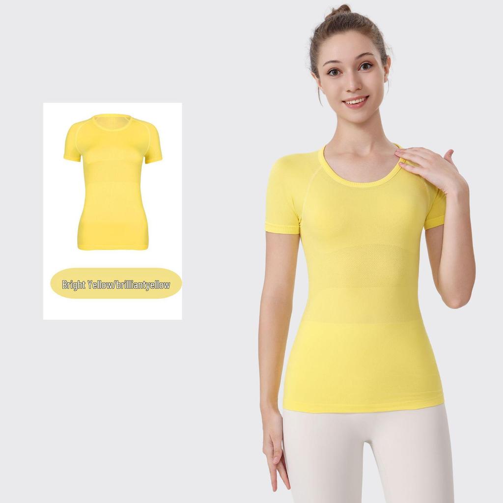 LU3.0 Women's Quick-Dry Short Sleeve Yoga Top for Fitness and Running