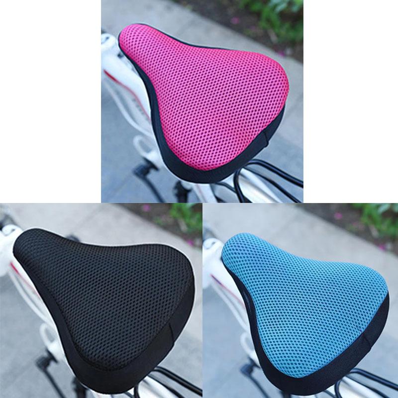 1-6Pcs Bicycle Saddle 3D Soft Bike Seat Cover Cycling Silicone Seat Cushion Cycling Breathable Saddle Comfortable Bicycle Bike