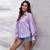 New Women Long Sleeve Blouse Button Down Collar Blouson Sleeve Shirt Solid Color Business Casual Tops Office Work Clothes Daily Wear Fashion S XL