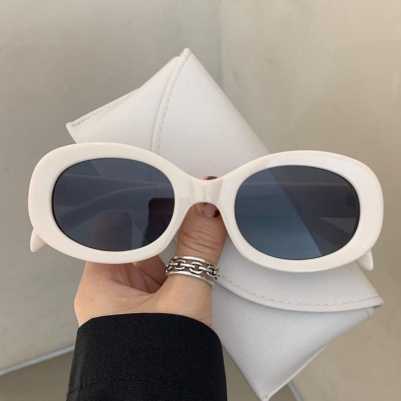 Versatile Fashion Sunglasses New Oval Frame Sun Glasses Retro Small Frame Eyeglasses Y2K Street Photo Glasses Female