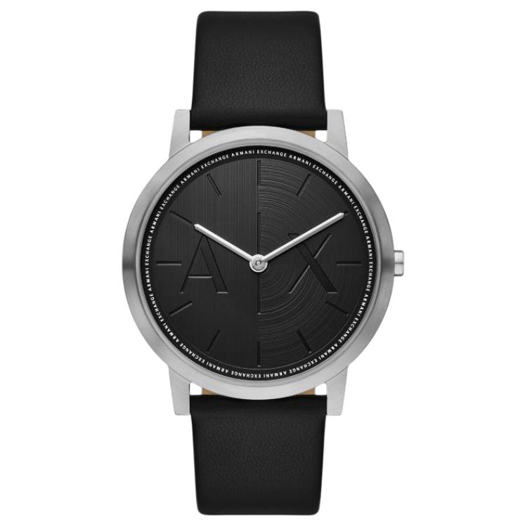 ARMANI EXCHANGEAE ARMANI Wrist Watch Quartz Movement Leather Strap 40mm Black Dial Men s Watches AX7168SET Black Dial