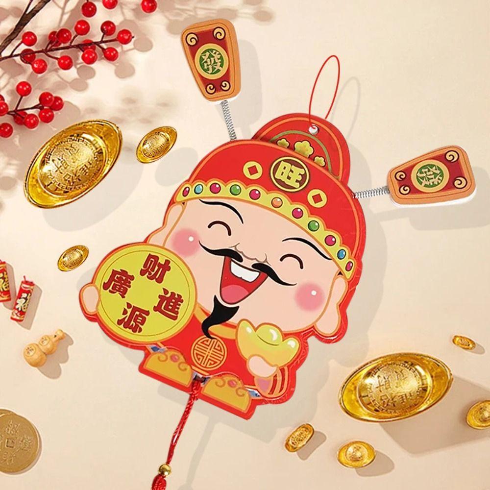 Festive Chinese God of Wealth Fridge Magnets Snake Year Hanging Pendent  Spring Festival