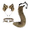 Plush Cat Ears Headband Cat Tail Accessories Collar Cute Cat Girl Animal Ears Hair Accessories Animal Tail Collar Accessories Set