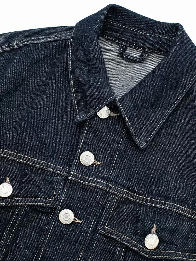 Women Fashion With Pockets Denim Blue Single Breasted Jackets Vintage Lapel Neck Long Sleeves Female Chic Lady Outfits