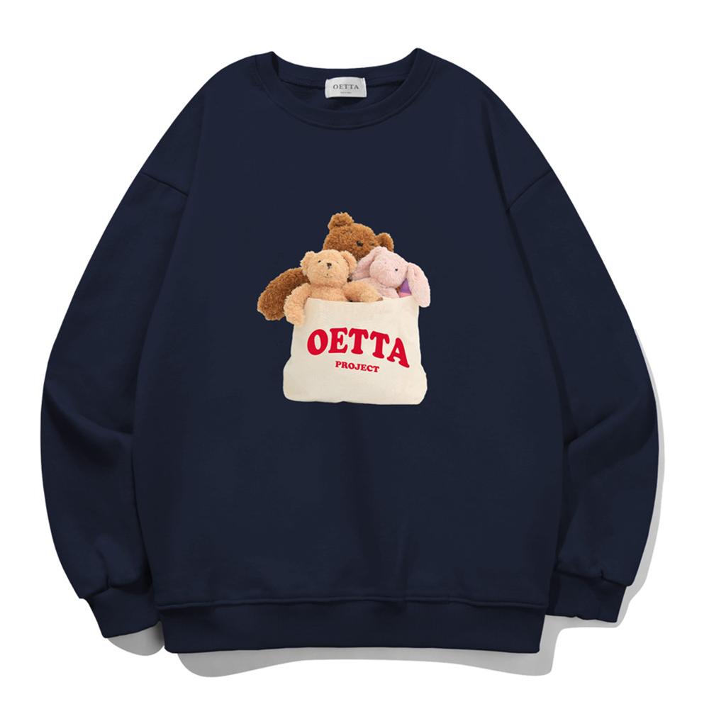 Свитшот оверсайз с мишкой Yda Friends_Ot3D031Nv Navy/M