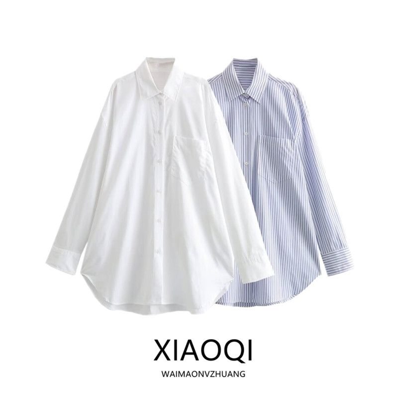 Western Style 2024 Spring New Women clothes Elegant All-Match Trench coat Fabric Loose Shirts 1957004 250