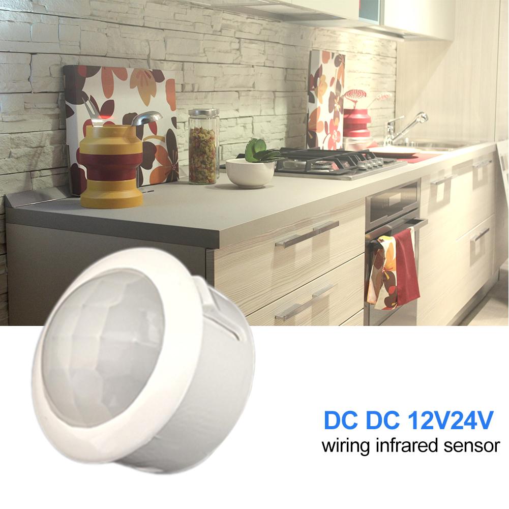 DC 12V 24V Wiring Infrared Sensor PIR Motion Movement Sensing Light Switches