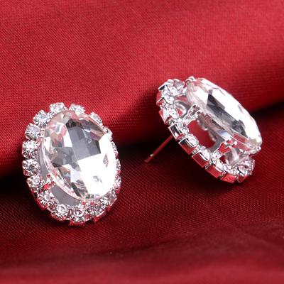 Hochzeitsaccessoires, Modische ovale Diamantohrringe, Runde Stecker für Brautjungfern, Bekleidungsaccessoires