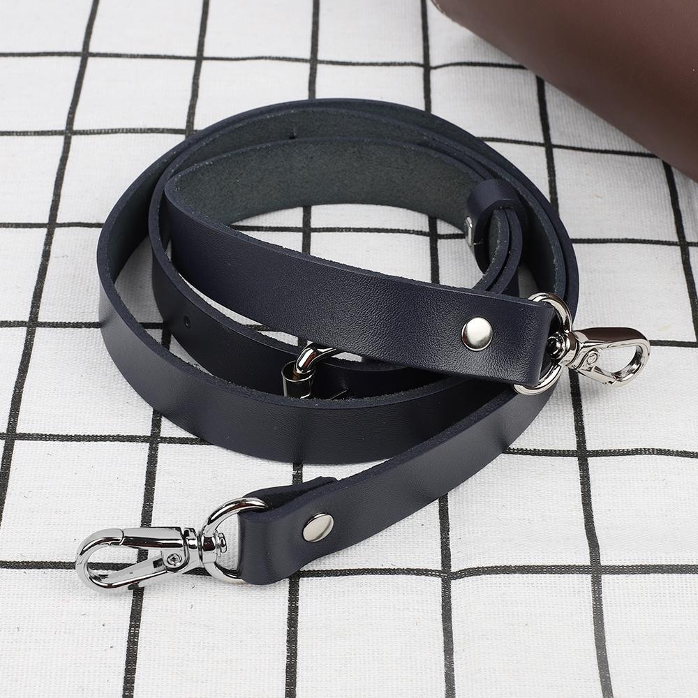 Genuine Leather Black Tan Blue Bags Strap Adjustable Replacement Crossbody Straps Sliver Hardware for Women DIY Bag Accessories