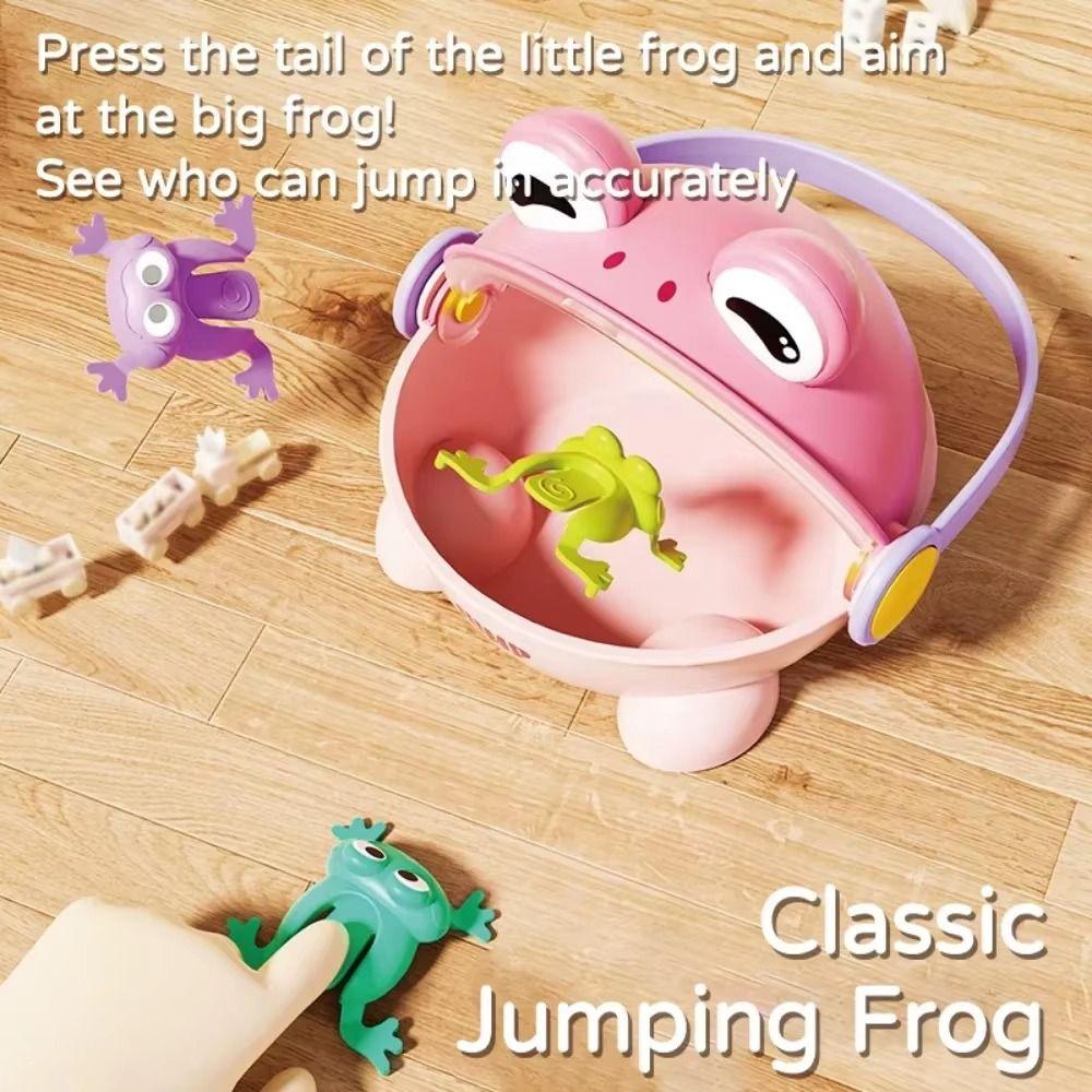 with Storage Bucket Fun Jumping Frog Toy Cute Animals Kid Finger-press Toy  Birthday Gift