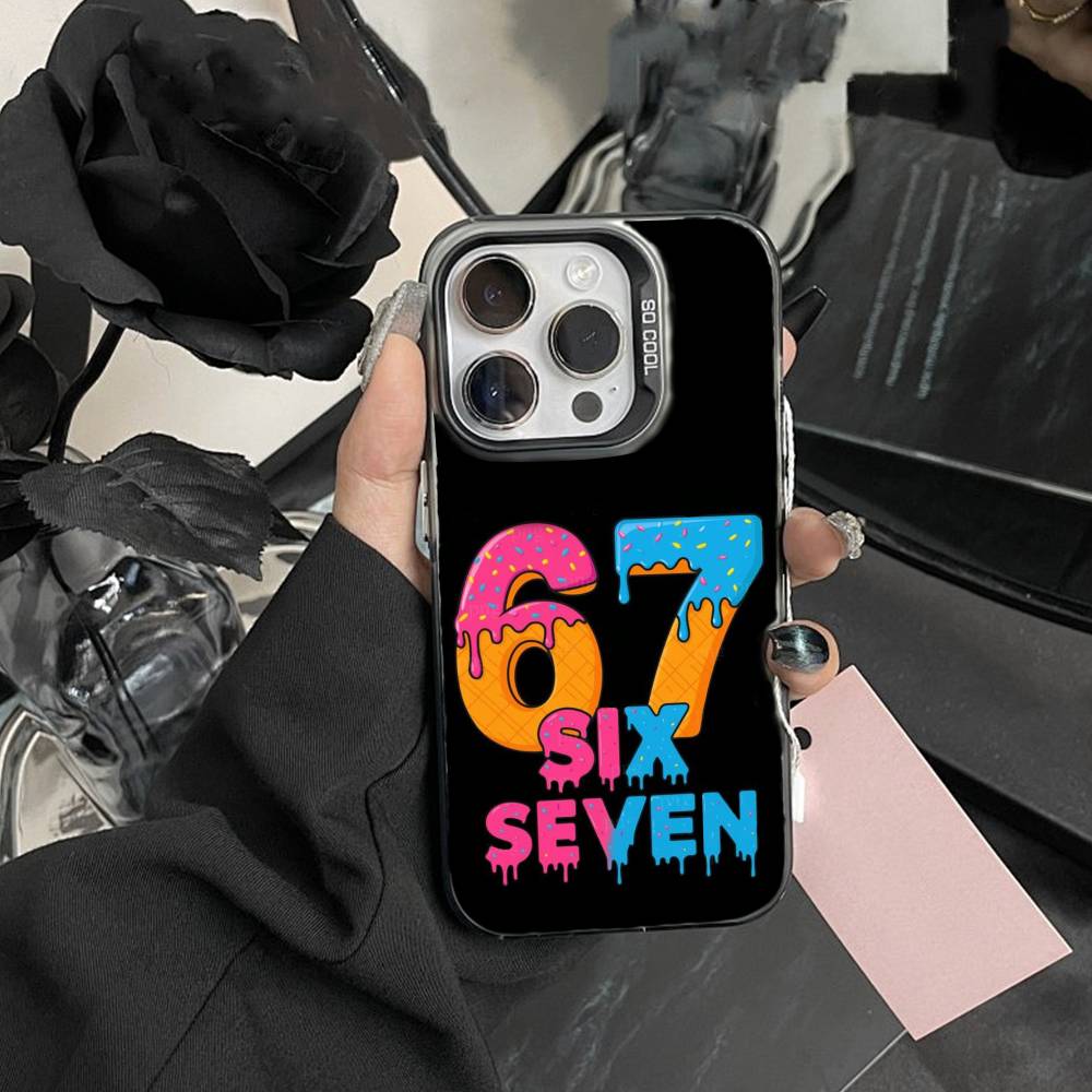 Six Seven S-67 Etui na Telefon Dla iPhone 17,16,15,14,13,12,Pro MAX Czarne Matowe Odporne na Wstrząsy Pokrowiec