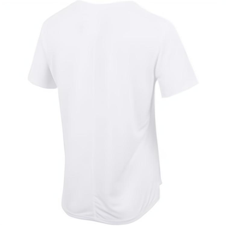 Nike Logo Print Solid Color Round Neck Short Sleeve T-Shirt Women Tops White DM7778-100