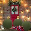 Inflatable Christmas Balls 23.6In Flocked Globes Set Giant Flocked Christmas Ornaments For Workplace Dance Party Wedding Yard