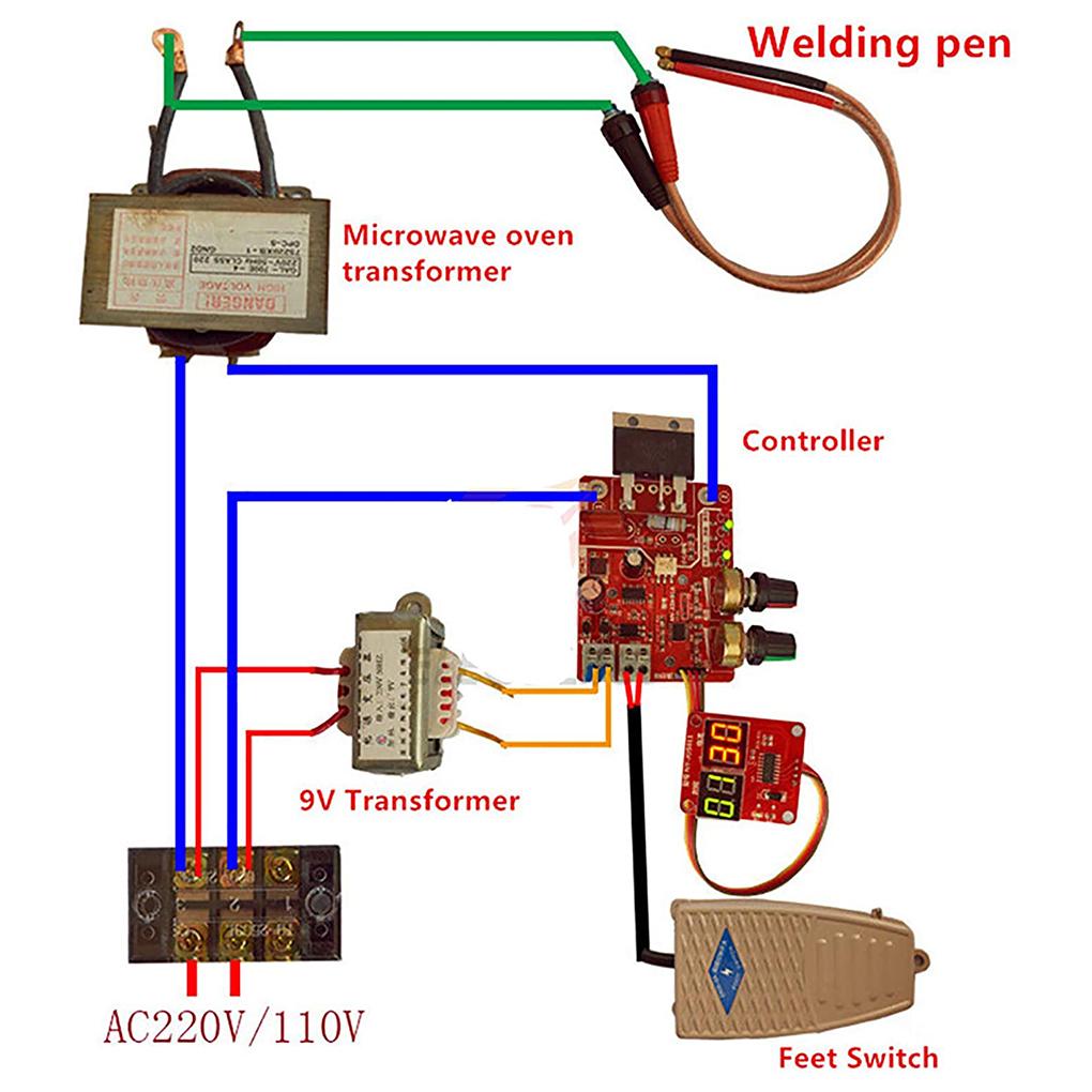Digital Welder Machine Controller Replacement Single Pulse Ammeter Welding Control Panel Circuit Board DIY Spare Parts