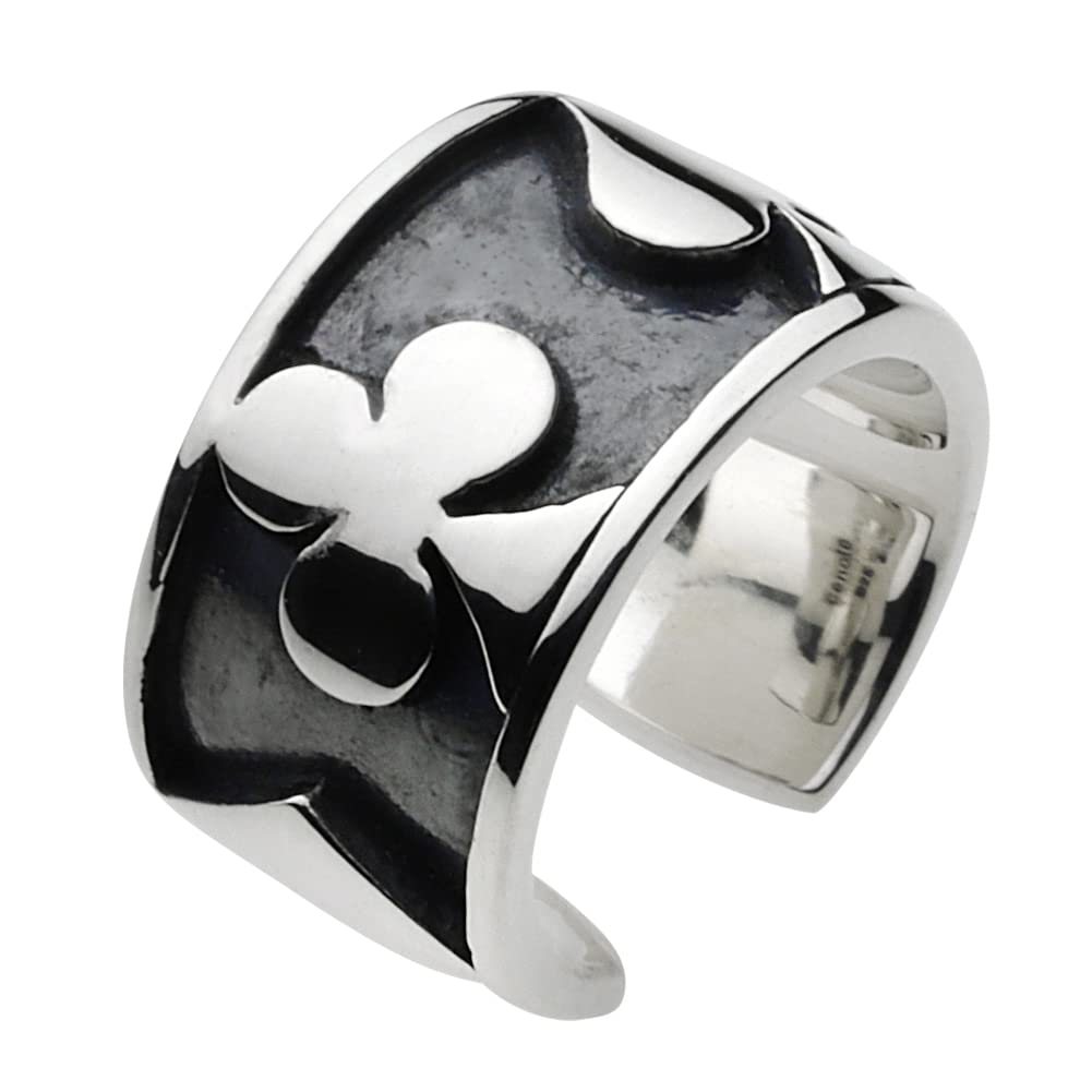 

Кафф с узором игральных карт, серебро, e0118 [Cenote] [925 аксессуары]