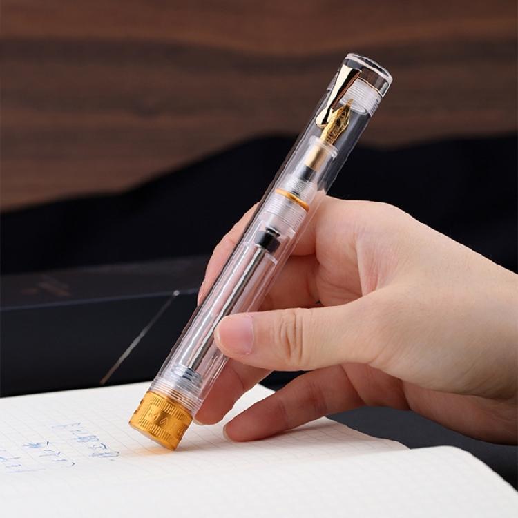 Office Study Fountain Pen Vacuum Filling Clear Ink View Body Stainless Steel Nib Option for Smooth Efficient Writing