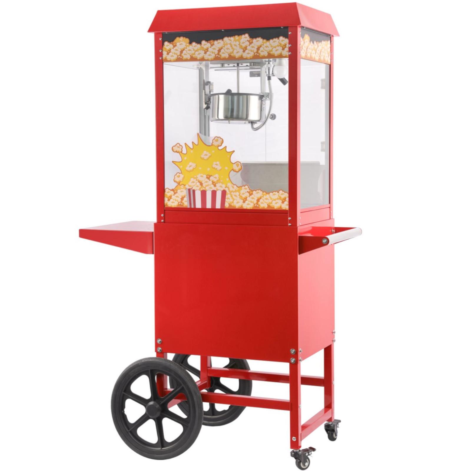 Super Merchant Mobiele popcornmachine met wagentje op wielen 1155 W
