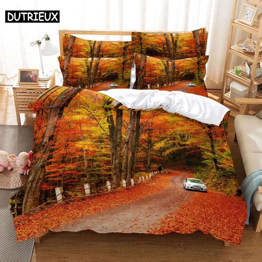 3D Digital Printed Snow Tree Bedding, Stylish Queen Size Duvet Cover Set