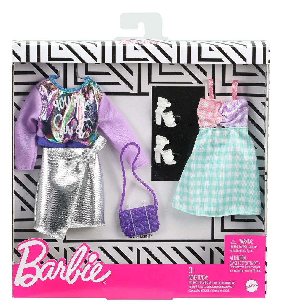 Barbie Fashion Silver and Pastel Doll Accessories for Ages 3 and Up 2-Pack Dress-Up (GHX62)