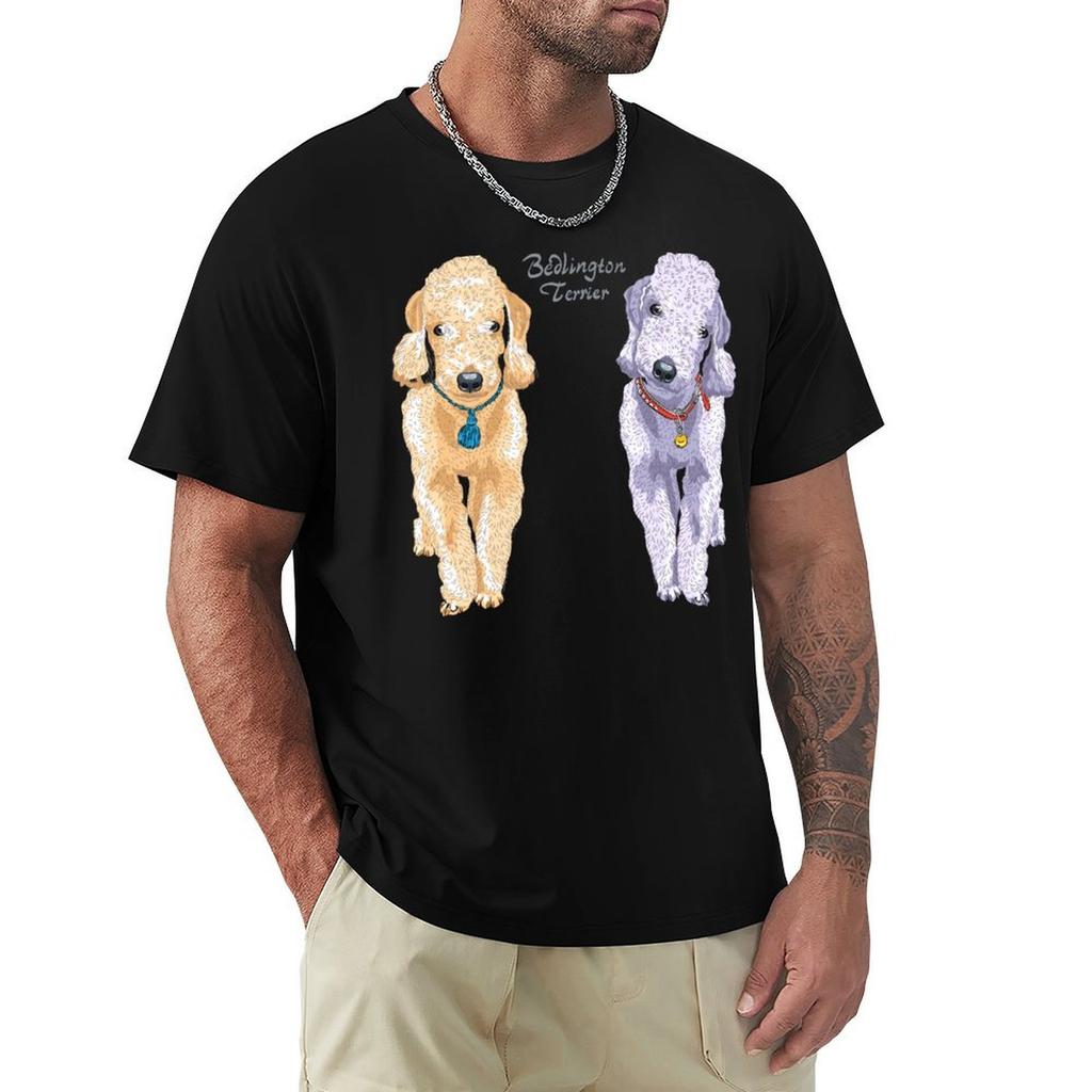 Two Dogs Bedlington Tshirt Fitness Training Breathable Tee