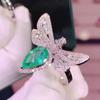 Nou venit Big Bling Bling Zircon Stone Dragonfly S925 Inele de culoare argint Sterling pentru femei nunta logodna bijuterii de modă