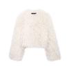Kaslead New Arrival Women's Clothing Fashion Style Fur Effect Stuffed Long Sleeves Round Neck Short Coat 6318265