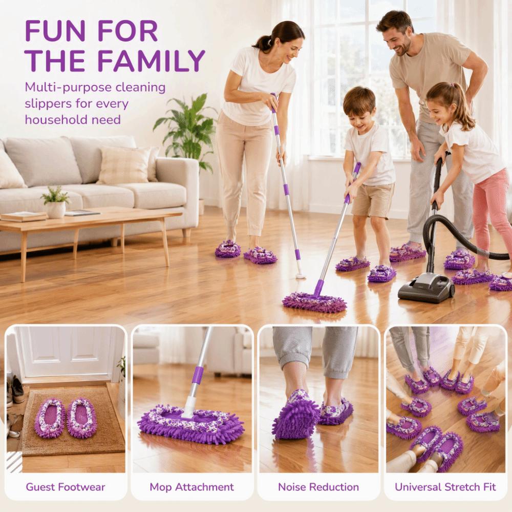 30*12cm Mop Slippers Purple Duster Mop Slippers Portable Cleaning Shoe Covers Household Dusting
