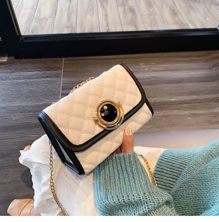 SCIONE Lock Bag Western Style Bag 2019 New Trendy Wild Messenger Bag Rhombus Chain Bag Fashion Small Square Bag