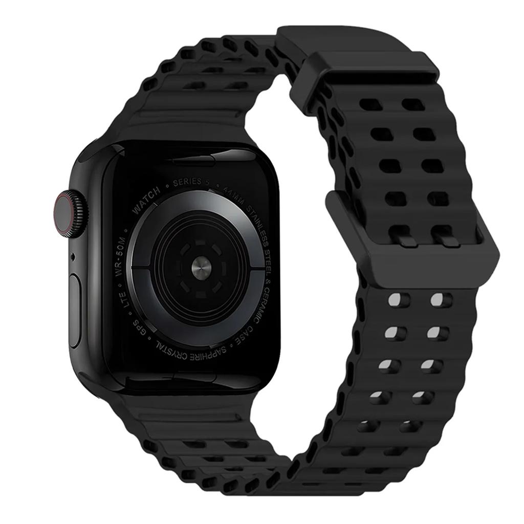Silicone Strap for Apple Watch Ultra 2 49mm 45mm 44mm 42mm Sport Band for IWatch Series 9 8 7 6 SE 5 4 3 2 Correa