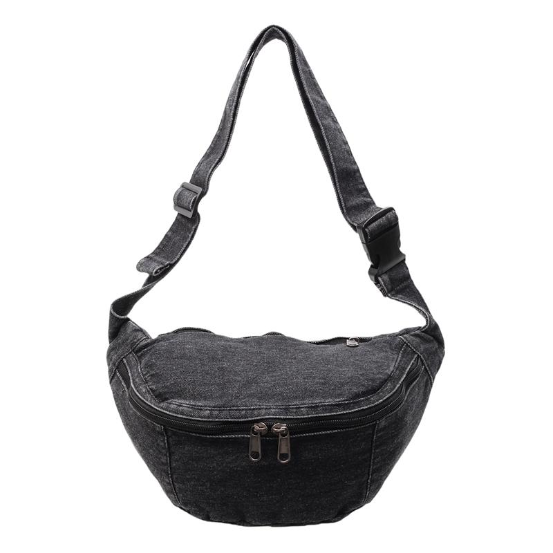

New Trendy Simple Denim Chest Bags Lightweight Casual Versatile Womens Crossbody Shoulder Purse Girls Waist Bag Fanny Pack