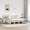 VidaXL Bed Frame with Headboard 200x200 Cm Solid Pine Wood, Bed, Bedroom Furniture, Wooden Bed, Bed 3302306