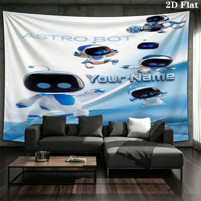 ASTRO BOT Custom Name Wall Tapestry Aesthetic Wall Hanging Printed Fabric Blanket Decorative Tapestries for Bedroom Living Room Home Decor