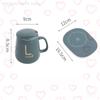 USB-wiederaufladbare Keramik-Kaffeetasse mit 55℃ Heizfunktion & Edelstahllöffel für Vielreisende