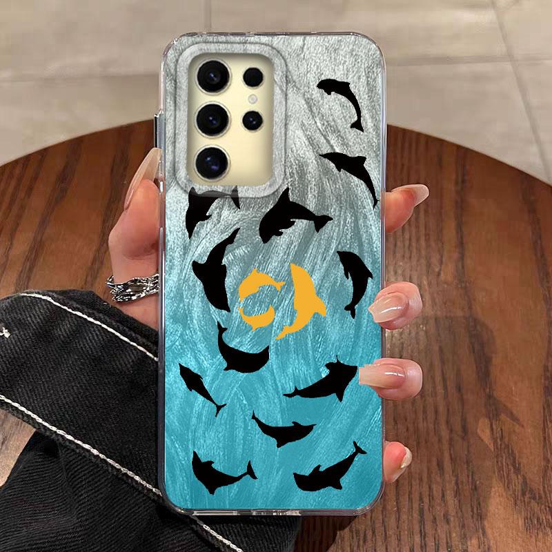 For Samsung Galaxy A15 A16 A25 A26 A35 A36 A55 A56 S24 S25 Plus Ultra 5G Phone Cover Cartoon Cat Leopard Print Patterns Bumper