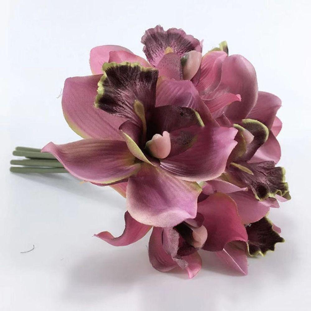 7 Heads Orchid Artificial Flowers Bouquet Fake Artificial Plants Fake Flowers  Wedding Party