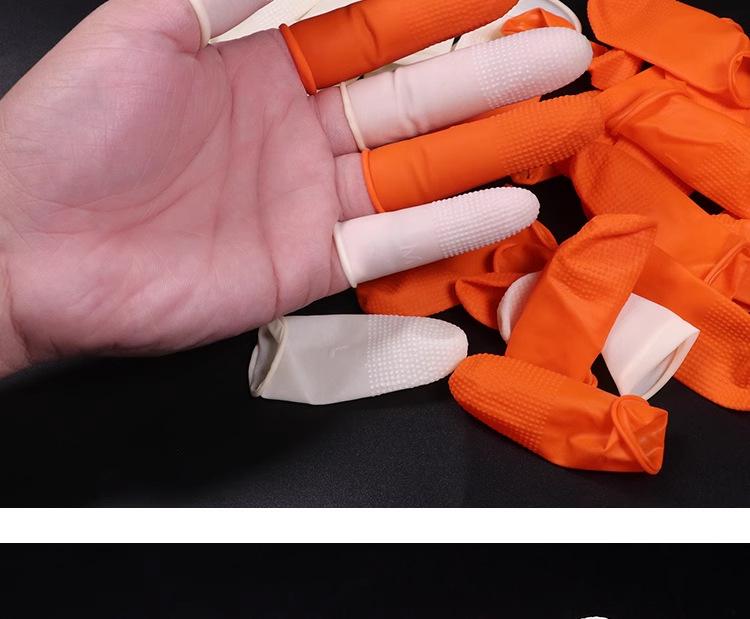 Orange Thickened Latex Finger Protectors - Disposable, Anti-Slip, Anti-Static, 500g for Beauty & Money Counting.