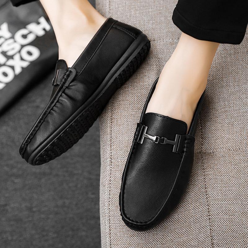 Doudou Shoes Men's New Men's Shoes Men's Leather Shoes Summer Trend Soft-soled Casual Shoes One Foot Lazy Shoes