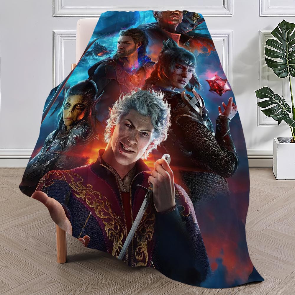 Game Blanket Plush Nap Sofa rug for Living Room B-Baldurs G-Gate 3 Warm Office Bedroom Birthday Home Travel Kid Gifts