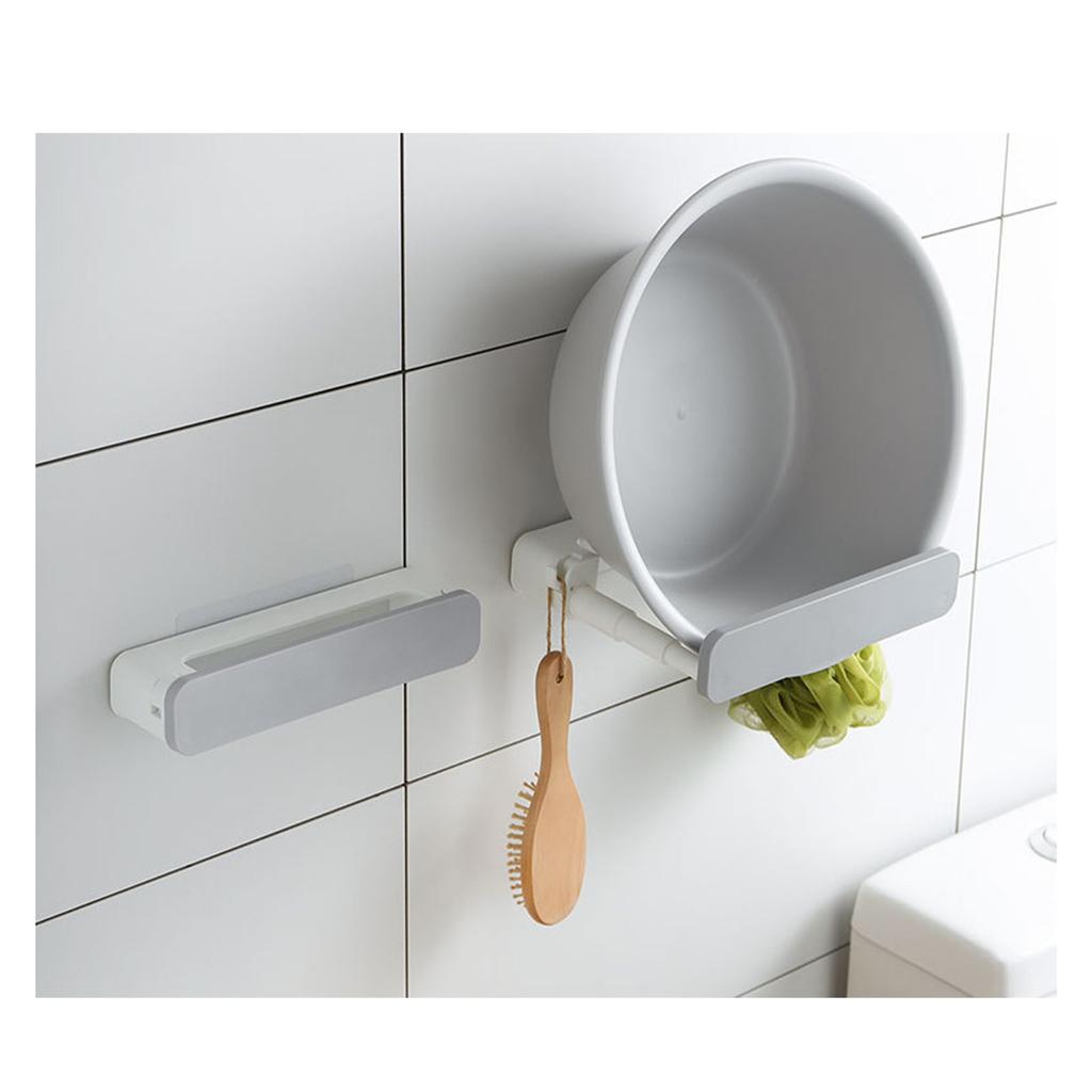 Retractable Wall Mounted Basin Rack for Bathroom Kitchen Storage Adhesive Patch No Punching Wall