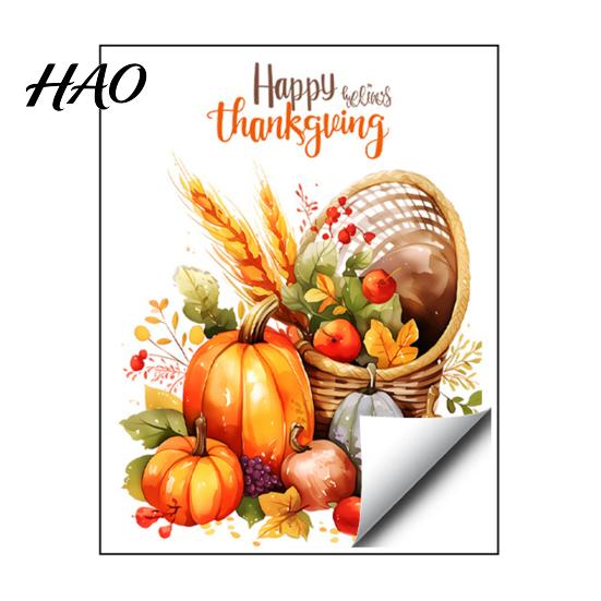 Fall Leaf Window Clings Harvest Themed Static Sticker, Decorative Non Adhesive Cling, Seasonal Glass for Windows Removable Watercolor Decals