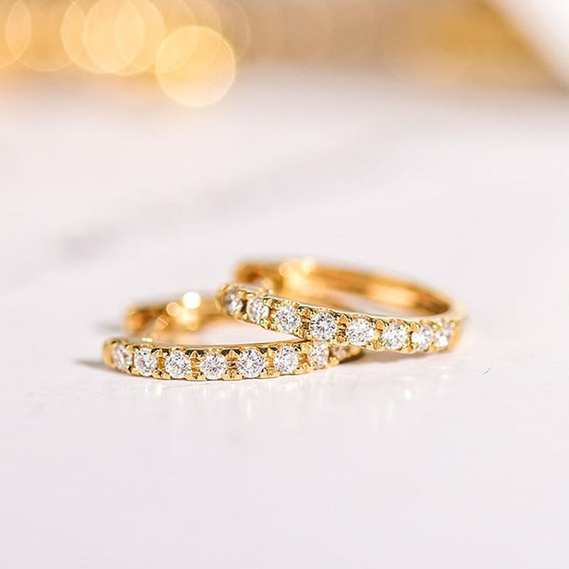 

Real 925 Sterling Silver Fashion Geometric Zircon U-shaped Earrings for Women Valentine s Day Gift Jewelry золотий
