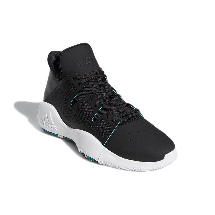 Adidas Pro Vision Round Toe Lace-Up Durable Mid-Top Basketball Shoes Men Sneakers Black EE4588