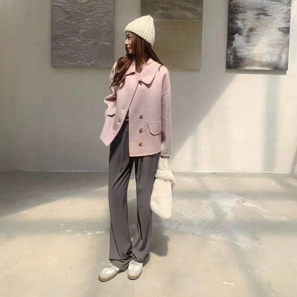 Autumn and Winter Double-sided Wool Coat Women's Short Korean Style Loose Casual Woolen Coat