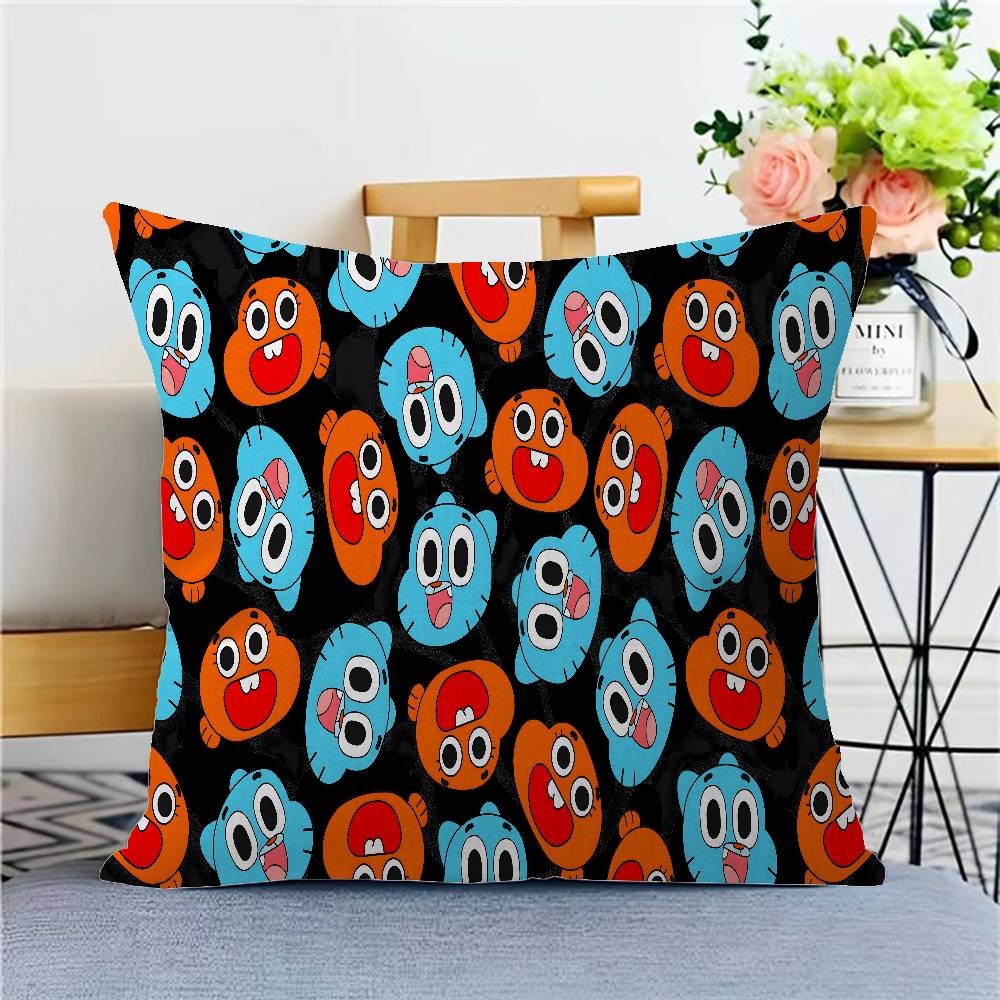 

The Amazing W-World Of G-Gumball Cushion Cover Pillowcase Upholstery Sofa Throw Pillow Home Decor Pillowcas 12x12Inch