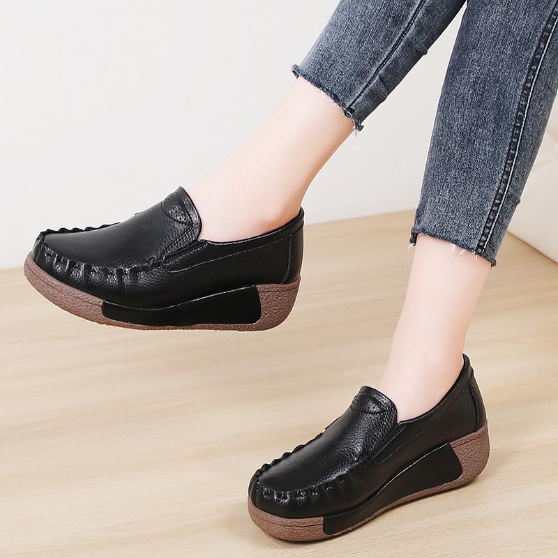 35-41 Women's Oversized Comfortable Thick Soled High Rise Sponge Shoes Mother's Shoes Lazy Shoes Loafers Shoes